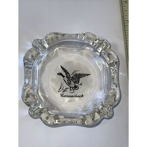 Vintage Federal Glass Canvasback Duck Ashtray Sportsman Hunting Lodge